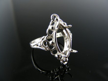 4813  RING SETTING STERLING SILVER, SIZE 5.75, 14X7 MM MARQUISE STONE