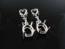 ER25 STERLING SILVER EARRING SETTING, 10X8 OVAL GEMSTONE