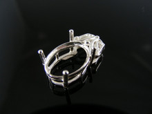 P28 STERLING SILVER PENDANT SETTING, 14X10 MM OVAL GEMSTONE