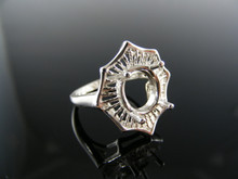 2596 RING SETTING STERLING SILVER, SIZE 7.5, 9X7 MM OVAL STONE