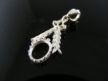 P82  PENDANT SETTING STERLING SILVER with 5160 BAIL ,  9X7 MM CAB