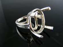 3876  RING SETTING STERLING SILVER, SIZE 5.5, 24X18 MM OVAL STONE
