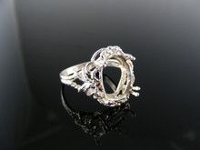 3187 STERLING SILVER RING SETTING, 14X12 MM OVAL GEMSTONE, SIZE 7.75