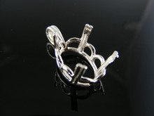 P37  PENDANT SETTING STERLING SILVER, 14x12 MM OVAL STONE, FACETED ONLY