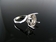 5420  RING SETTING STERLING SILVER, SIZE 5.75, 12X10 MM OVAL STONE