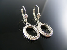 ER24  EARRING SETTING STERLING SILVER, 12X10 MM OVAL