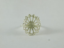 6664 RING SETTING STERLING SILVER, SIZE 5.25, 16X12 MM OVAL STONE