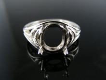 R62  RING SETTNG STERLING SILVER, SIZE 6.25, 10X8 MM OVAL  STONE