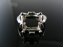 2707  RING SETTING STERLING SILVER, SIZE 5, 9x9 MM SQUARE STONE