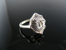 2597 STERLING SILVER RING SETTING, 6X4 MM OVAL FACETED GEMSTONE, SIZE  5.25