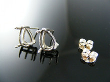 ER3 EARRING SETTINGS, STERLING SILVER, 9X7 MM PEAR STONE
