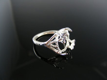 2603  RING SETTING STERLING SILVER, SIZE 9.5 12x10 MM OVAL CAB STONE
