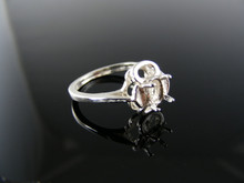2756  RING SETTING STERLING SILVER, SIZE 5.5, 6X4 MM OVAL STONE