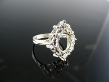 4580 RING SETTING STERLING SILVER, SIZE 6.75, 10X8 MM OVAL STONE