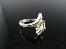 5397  RING SETTING STERLING SILVER, SIZE 6.5, 6X4 MM OVAL STONE