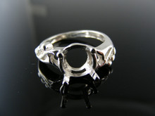 R116  RING SETTING STERLING SILVER, SIZE 5.75, 8 MM ROUND  STONE