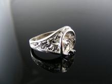 746 RING SETTING STERLING SILVER, SIZE 4.25, 6x4 MM OVAL STONE