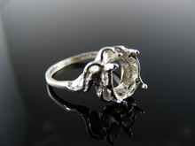 3105 RING SETTING STERLING SILVER, SIZE 7, 9X7 MM OVAL STONE