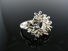 4141  RING SETTING STERLING SILVER, SIZE 5.75, 8X6 MM OVAL FACETED