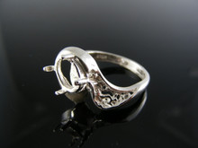 759 RING SETTING STERLING SILVER SIZE 6.75, 9X7MM OVAL FACETED STONE