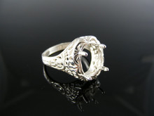 5431 RING SETTING STERLING SILVER, SIZE 7.5, 11X9 MM OVAL STONE