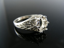 R60  STERLING SILVER RING SETTING, 8X6 MM OVAL GEMSTONE, SIZE 7.25