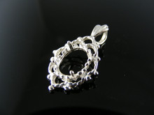 P45  PENDANT SETTING STERLING SILVER, 9X7 MM OVAL STONE