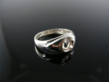 4895  RING SETTING STERLING SILVER, SIZE 8.75, 6X4 MM OVAL STONE