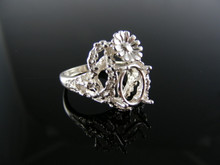 1977 RING SETTING, STERLING SILVER, SIZE 5.5, 10x8 MM OVAL STONE