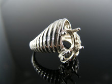 2862  RING SETTING STERLING SILVER, SIZE 5, 9X7  MM OVAL STONE