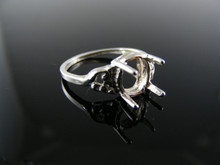 4447 RING SETTING STERLING SILVER, SIZE 5, 8 X 6 MM FACETED OR CAB.