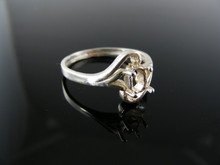 5464 STERLING SILVER RING SETTING, 6X4 MM OVAL FACETED GEMSTONEM, SIZE 8