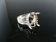 2863  RING SETTING STERLING SILVER, SIZE 7, 16X12 MM OVAL STONE