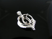 P25  STERLING SILVER PENDANT SETTING, 10X8 MM OVAL FACETED GEMSTONE