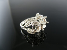 5414  RING SETTING STERLING SILVER, SIZE 6.75, 4- 6X4 MM OVAL STONES