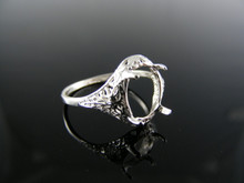 2583  RING SETTING STERLING SILVER, SIZE 6.25, 10X8 MM OVAL STONE