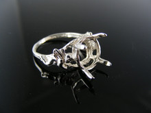 R127  RING SETTING STERLING SILVER, SIZE 5.75, 12X10MM  OVAL STONE
