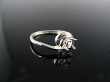 5467 RING SETTING STERLING SILVER, SIZE 8, 6X4 MM OVAL STONE