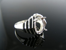 3283 STERLING SILVER RING SETTING, 9X7 MM OVAL FACETED GEMSTONE, SIZE 7