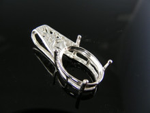 P49  STERLING SILVER PENDANT SETTING, 12X12 MM OVAL GEMSTONE