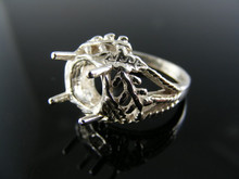 2499  RING SETTING STERLING SILVER, SIZE 6.25, 8 MM ROUND STONE
