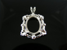 P23  PENDANT SETTING STERLING SILVER, 16X12 MM OVAL STONE