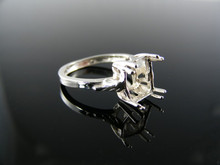 3534  RING SETTING STERLING SILVER, SIZE 5.75, 8X6 MM EMERALD STONE