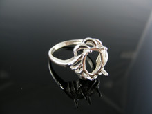 5429 RING SETTING STERLING SILVER, SIZE 8, 10X8 MM OVAL STONE