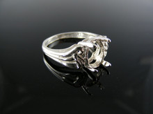 5482  STERLING SILVER RING SETTING, 10X8 MM OVAL FACETED GEMSTONE, SIZE 6.25