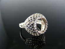 4357 STERLING SILVER RING SETTING, 9X7 MM OVAL GEMSTONE, SIZE 5.25