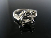 4362  RING SETTING STERLING SILVER, SIZE 5.25, 7X5 MM PEAR STONE