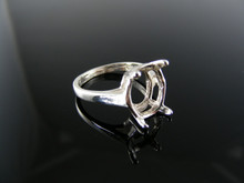 3925  RING SETTING STERLING SILVER, SIZE 5, 11X9 MM OVAL FACETED STONE