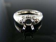 R91  STERLING SILVER RING SETTING, 6 MM ROUND GEMSTONE, SIZE 6