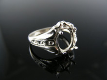 5462 RING SETTING STERLING SILVER, SIZE 7.5, 9X7 MM OVAL STONE
